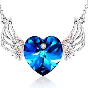 Heart wings Swarovski crystal necklace